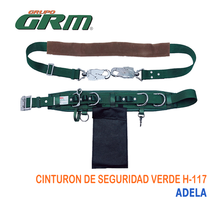 CINTURÓN DE SEGURIDAD VERDE H-117 COMPLETO ADELA