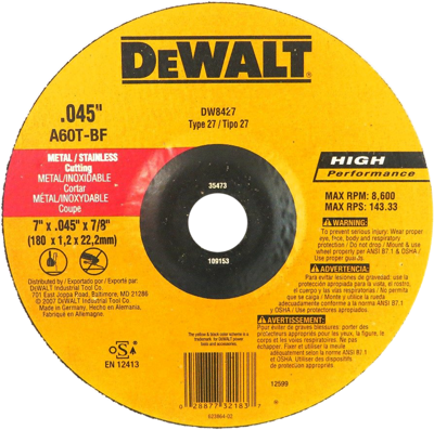  DISCO CORTE DE METAL DE 7X1/16X7/8 DEWALT 